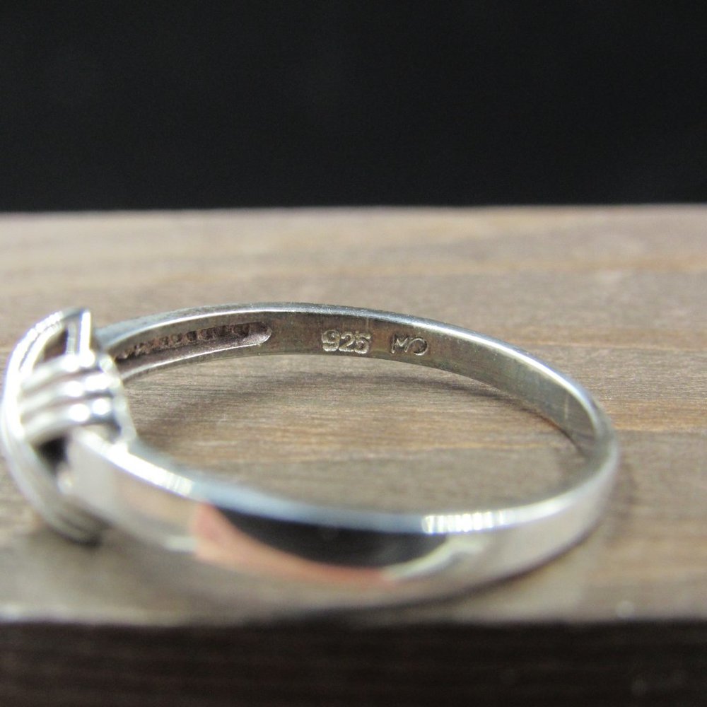 Size 9 Sterling Silver Braided Cross Knot Band Ring Vintage - Picture 4 of 7